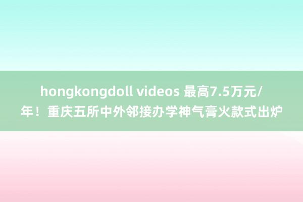 hongkongdoll videos 最高7.5万元/年！重庆五所中外邻接办学神气膏火款式出炉