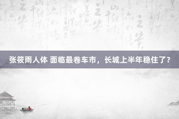 张筱雨人体 面临最卷车市，长城上半年稳住了？