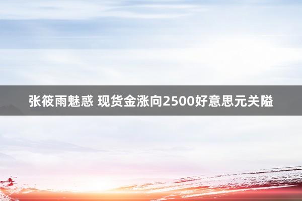 张筱雨魅惑 现货金涨向2500好意思元关隘