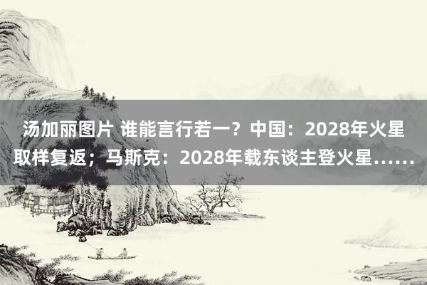 汤加丽图片 谁能言行若一？中国：2028年火星取样复返；马斯克：2028年载东谈主登火星……