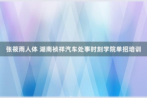 张筱雨人体 湖南祯祥汽车处事时刻学院单招培训