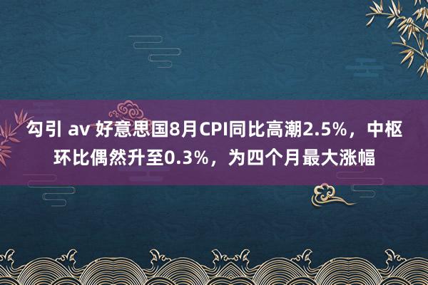 勾引 av 好意思国8月CPI同比高潮2.5%，中枢环比偶然升至0.3%，为四个月最大涨幅