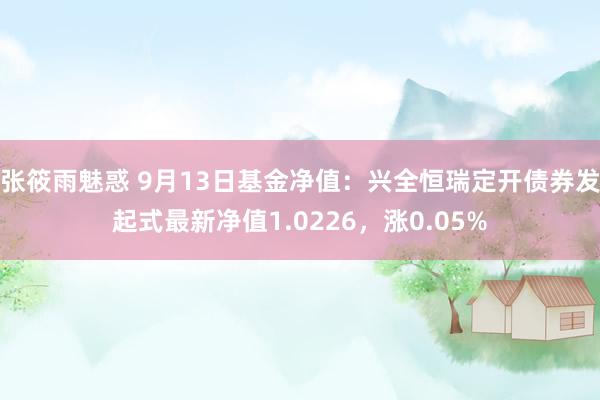 张筱雨魅惑 9月13日基金净值：兴全恒瑞定开债券发起式最新净值1.0226，涨0.05%