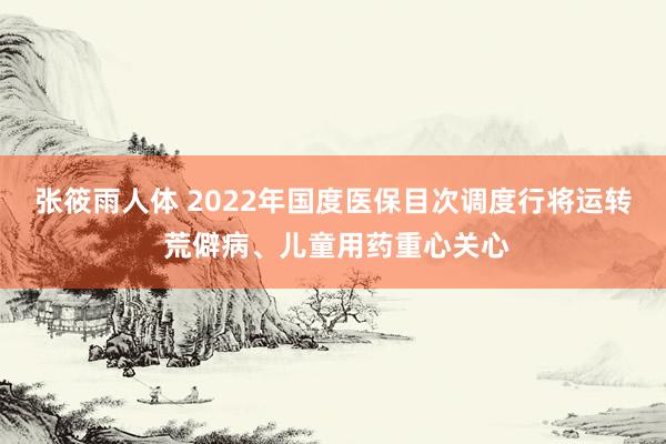 张筱雨人体 2022年国度医保目次调度行将运转 荒僻病、儿童用药重心关心