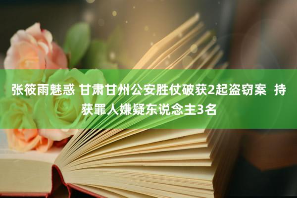 张筱雨魅惑 甘肃甘州公安胜仗破获2起盗窃案  持获罪人嫌疑东说念主3名