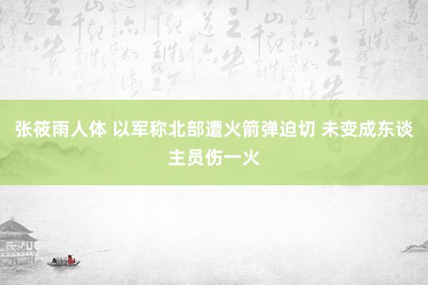 张筱雨人体 以军称北部遭火箭弹迫切 未变成东谈主员伤一火