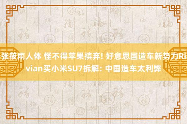 张筱雨人体 怪不得苹果摈弃! 好意思国造车新势力Rivian买小米SU7拆解: 中国造车太利弊