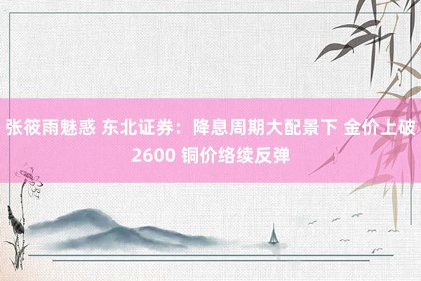 张筱雨魅惑 东北证券：降息周期大配景下 金价上破2600 铜价络续反弹