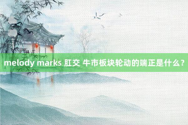 melody marks 肛交 牛市板块轮动的端正是什么？