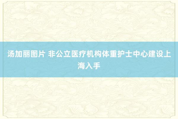 汤加丽图片 非公立医疗机构体重护士中心建设上海入手