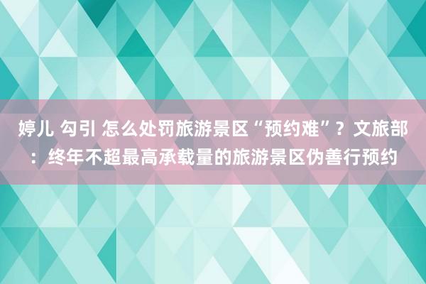 婷儿 勾引 怎么处罚旅游景区“预约难”？文旅部：终年不超最高承载量的旅游景区伪善行预约