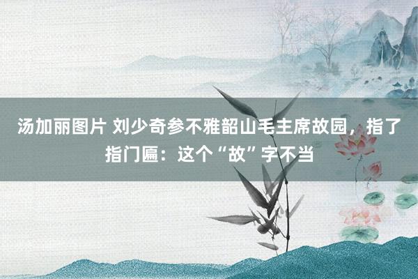 汤加丽图片 刘少奇参不雅韶山毛主席故园，指了指门匾：这个“故”字不当