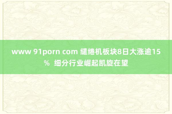 www 91porn com 缱绻机板块8日大涨逾15%  细分行业崛起凯旋在望