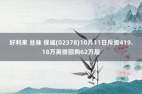 好利来 丝袜 保诚(02378)10月11日斥资419.18万英镑回购62万股