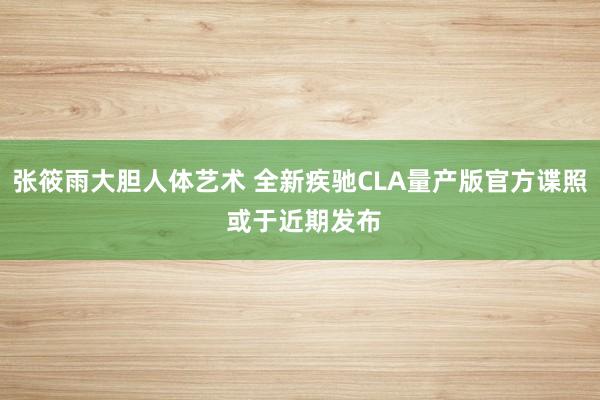 张筱雨大胆人体艺术 全新疾驰CLA量产版官方谍照 或于近期发布