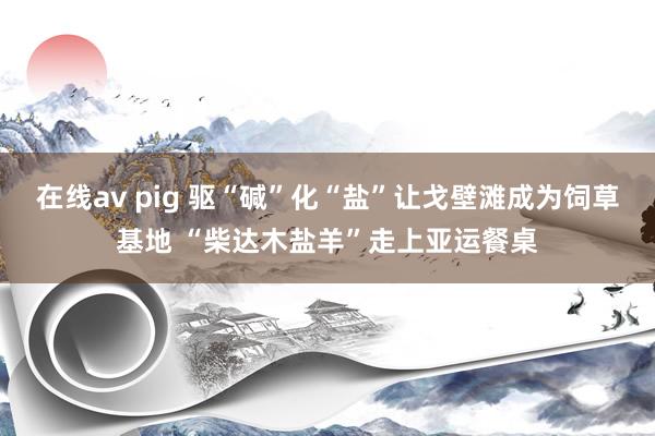 在线av pig 驱“碱”化“盐”让戈壁滩成为饲草基地 “柴达木盐羊”走上亚运餐桌