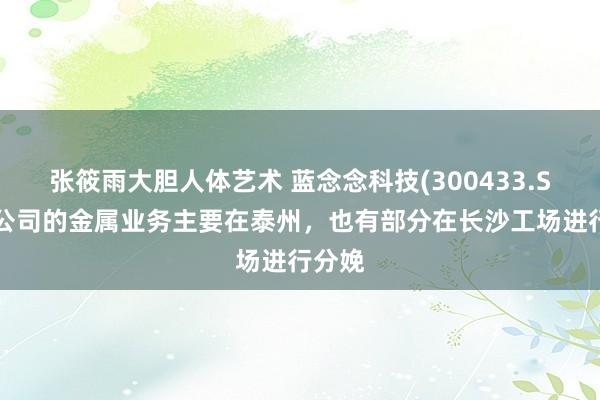 张筱雨大胆人体艺术 蓝念念科技(300433.SZ)：公司的金属业务主要在泰州，也有部分在长沙工场进行分娩