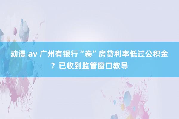 动漫 av 广州有银行“卷”房贷利率低过公积金？已收到监管窗口教导