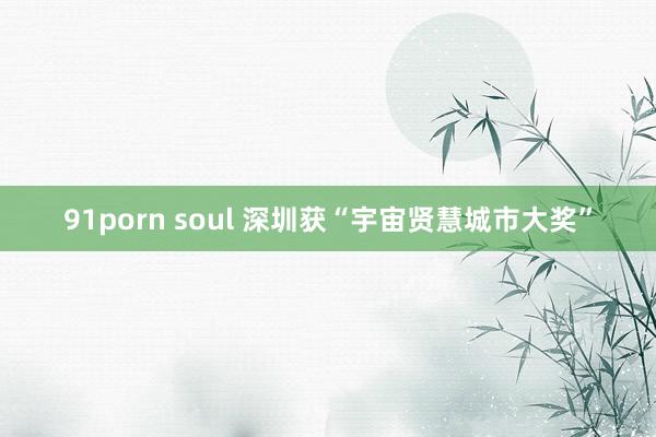 91porn soul 深圳获“宇宙贤慧城市大奖”