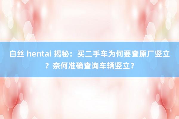 白丝 hentai 揭秘：买二手车为何要查原厂竖立？奈何准确查询车辆竖立？