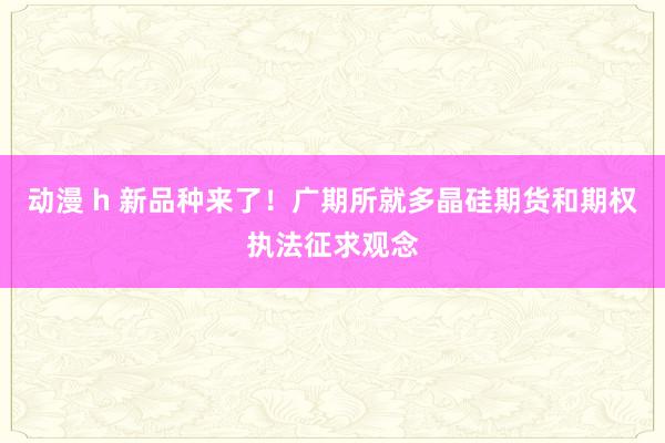 动漫 h 新品种来了！广期所就多晶硅期货和期权执法征求观念