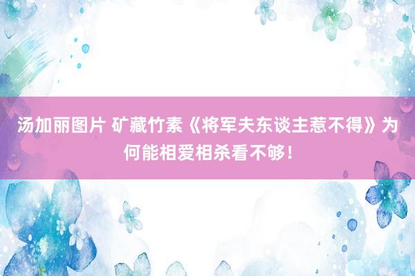 汤加丽图片 矿藏竹素《将军夫东谈主惹不得》为何能相爱相杀看不够！