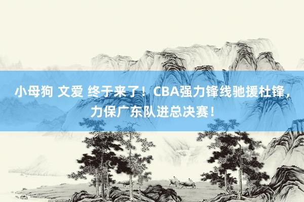 小母狗 文爱 终于来了！CBA强力锋线驰援杜锋，力保广东队进总决赛！