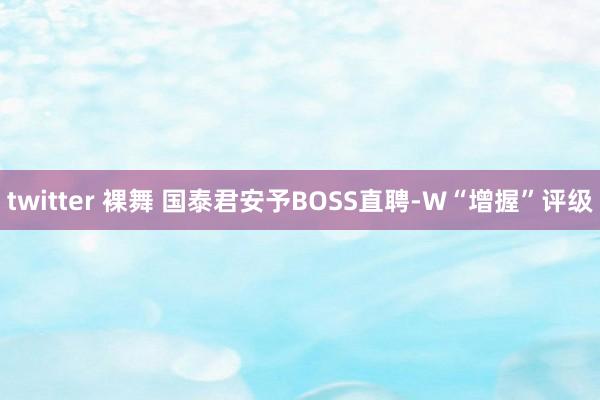 twitter 裸舞 国泰君安予BOSS直聘-W“增握”评级