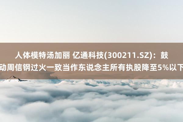 人体模特汤加丽 亿通科技(300211.SZ)：鼓动周信钢过火一致当作东说念主所有执股降至5%以下