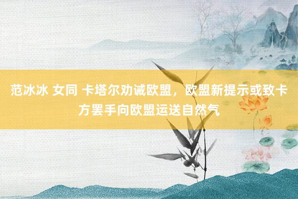 范冰冰 女同 卡塔尔劝诫欧盟，欧盟新提示或致卡方罢手向欧盟运送自然气