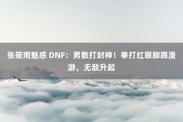 张筱雨魅惑 DNF：男散打封神！拳打红眼脚踢漫游，无敌升起