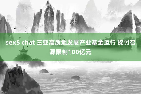 sex5 chat 三亚高质地发展产业基金运行 探讨召募限制100亿元