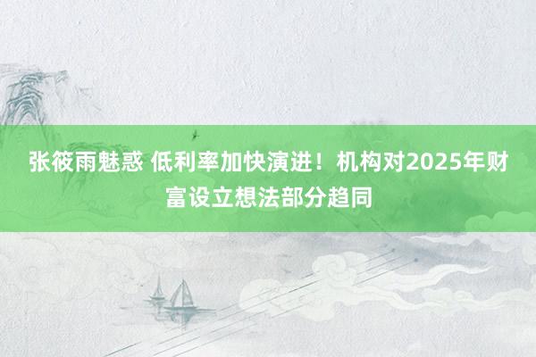 张筱雨魅惑 低利率加快演进！机构对2025年财富设立想法部分趋同