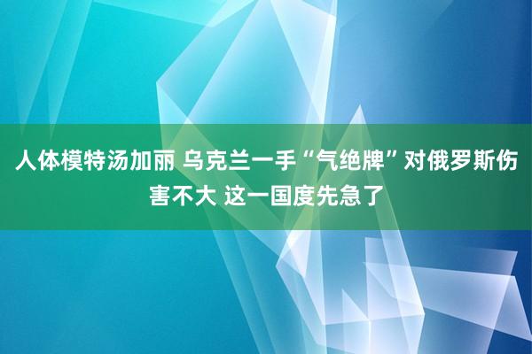 人体模特汤加丽 乌克兰一手“气绝牌”对俄罗斯伤害不大 这一国度先急了