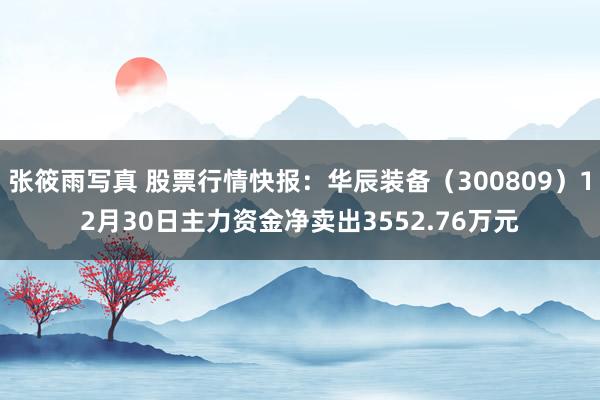 张筱雨写真 股票行情快报：华辰装备（300809）12月30日主力资金净卖出3552.76万元