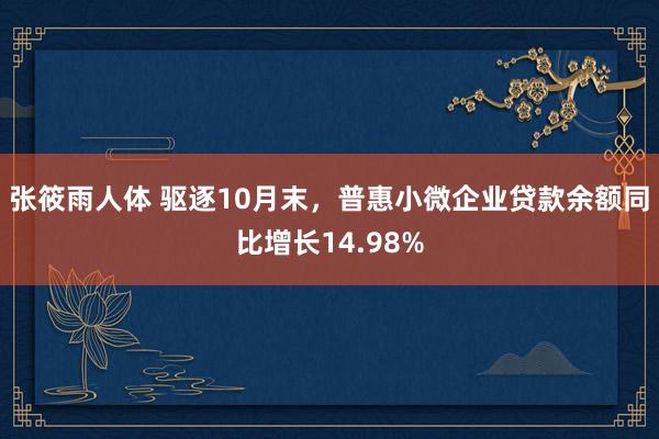 张筱雨人体 驱逐10月末，普惠小微企业贷款余额同比增长14.98%