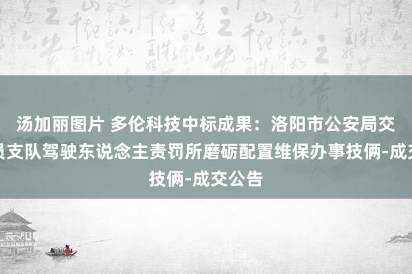 汤加丽图片 多伦科技中标成果：洛阳市公安局交通探员支队驾驶东说念主责罚所磨砺配置维保办事技俩-成交公告