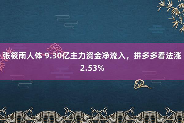 张筱雨人体 9.30亿主力资金净流入，拼多多看法涨2.53%