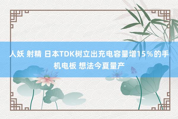 人妖 射精 日本TDK树立出充电容量增15％的手机电板 想法今夏量产