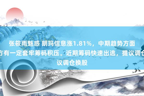 张筱雨魅惑 朗玛信息涨1.81%，中期趋势方面，上方有一定套牢筹码积压。近期筹码快速出逃，提议调仓换股