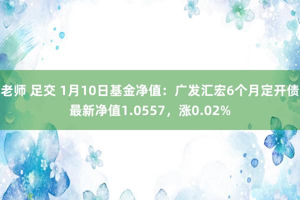 老师 足交 1月10日基金净值：广发汇宏6个月定开债最新净值1.0557，涨0.02%