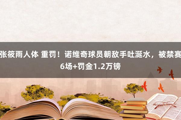 张筱雨人体 重罚！诺维奇球员朝敌手吐涎水，被禁赛6场+罚金1.2万镑