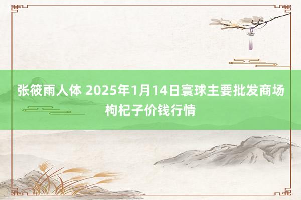 张筱雨人体 2025年1月14日寰球主要批发商场枸杞子价钱行情